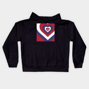 American Flag Hearts Kids Hoodie